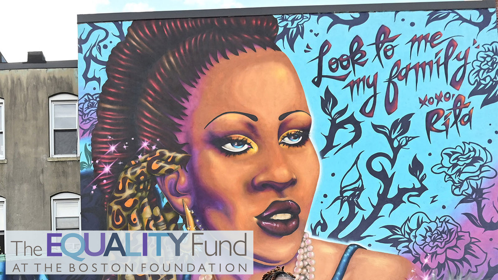 Equality Fund logo w transgender remembrance mural